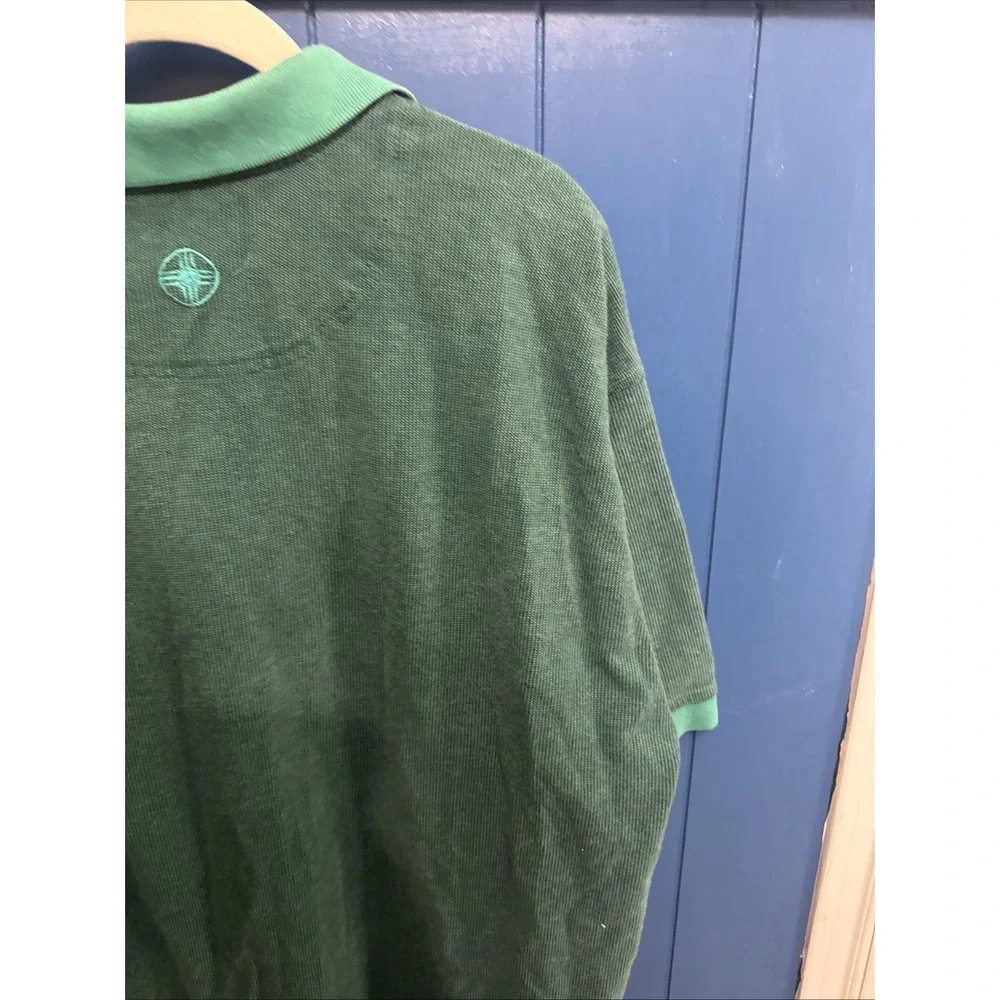 Vintage Jansport Golf Polo Shirt  Mens Size Large Cotton‎ Green Rainbow RARE PGA